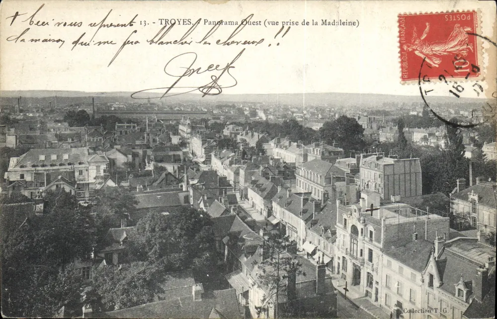 Troyes - Westlicher Panorama (Aussicht von der Madaleine) — Sammlung T.G. - Vorderseite