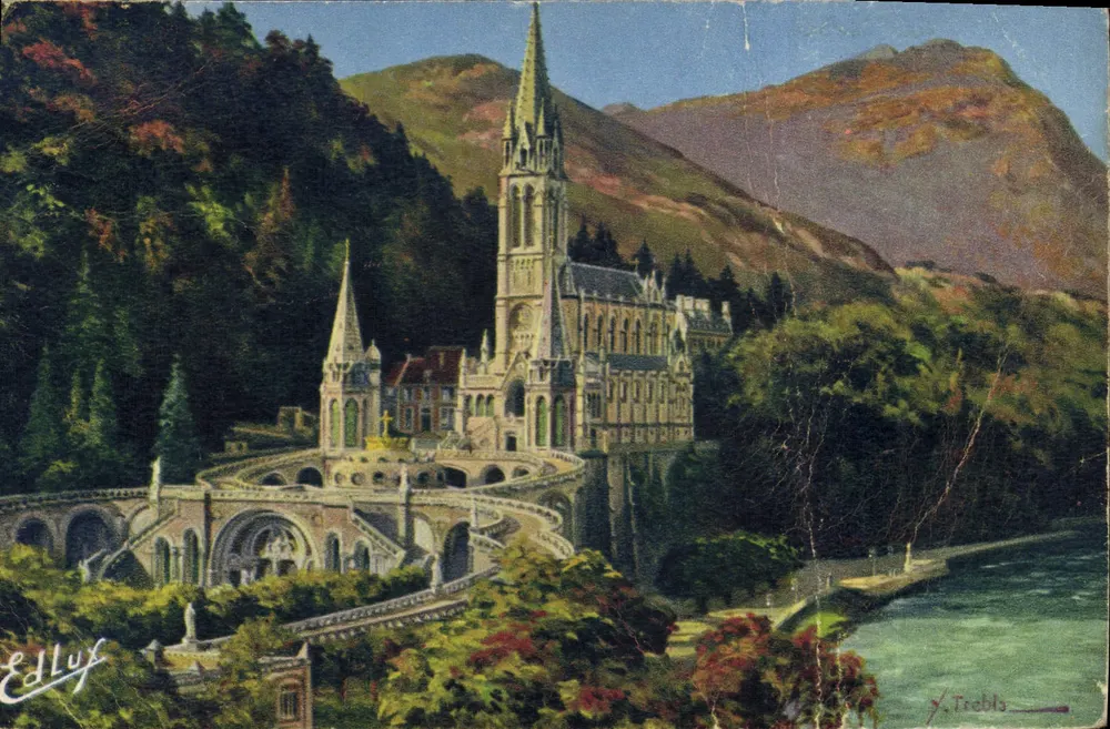 Lourdes — A Basílica e o Gave — Edição P. Doucet, n°31 - Frente