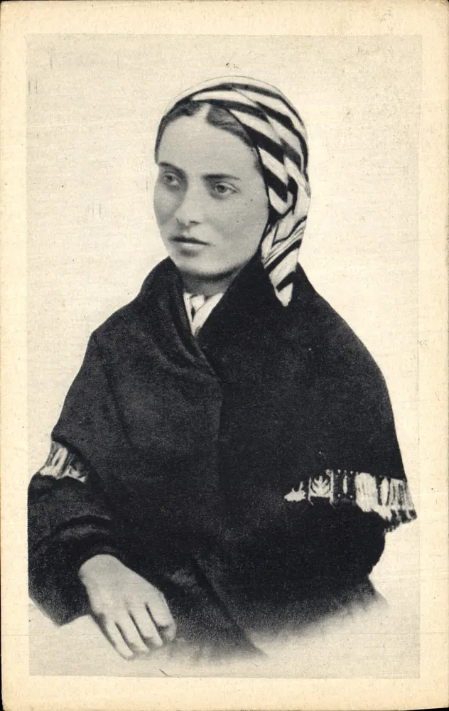 Santa Bernadette Soubirous — Ritratto autentico — Ed. del Nain del Rosario, Lourdes - Recto