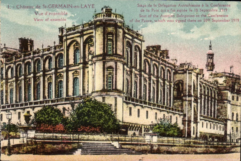 Castelo de St-GERMAIN-en-LAYE — Sede da delegação austríaca na Conferência de Paz assinada em 10 de setembro de 1919 — Phototype 'Labelle' Paris - Frente