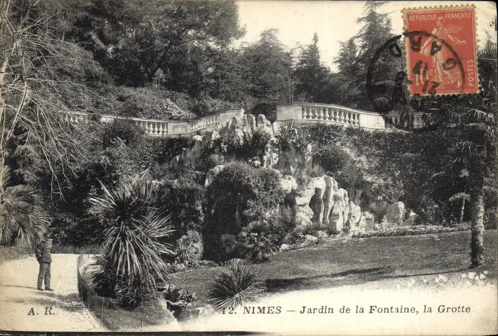Nîmes — Garten der Fontaine, die Höhle — A.R. Nr. 12 - Vorderseite