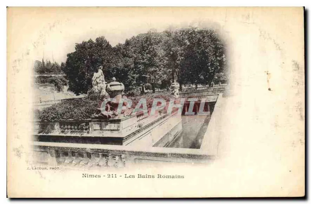 Nîmes - Os Banhos Romanos — S. LACOUR, fotógrafo, n°211 - Frente