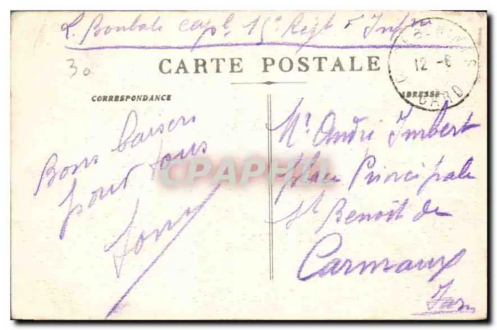 Nîmes - Garten der Fontaine (Zentralmotiv) — unbekannter Verlag, Seriennummer 12 - Rückseite