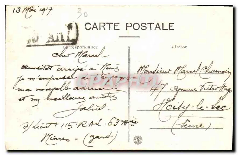 Nîmes — Jardin de la Fontaine, Innenansicht der Höhle — A.R. n°35 - Rückseite