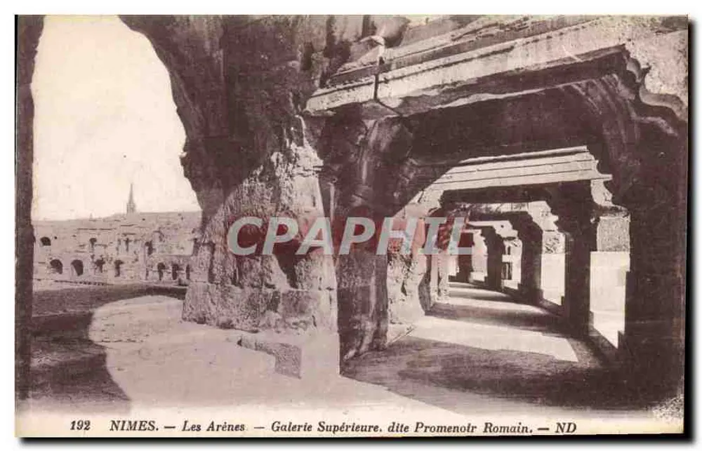 Nîmes — Die Arenen — Obergalerie, genannt Römischer Promenoir — ND - Vorderseite
