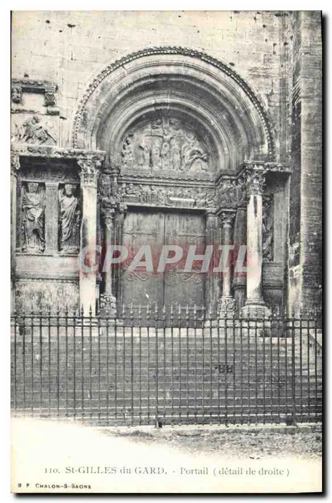 St-Gilles du Gard - Portal (Detail rechts) — Verleger S.F. Chalon-Saône, Nr. 110 - Vorderseite