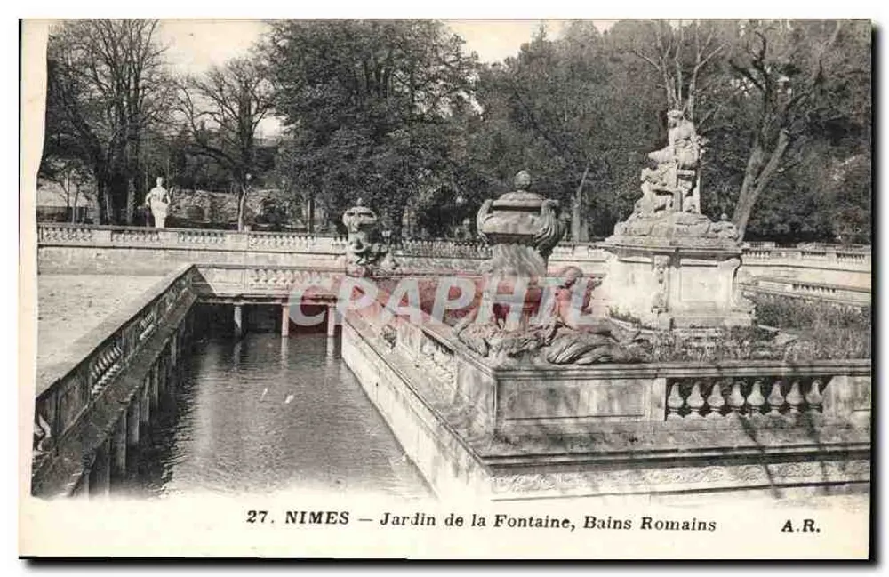 Nîmes — Garten der Fontaine, Römische Bäder — A.R. n°27 - Vorderseite
