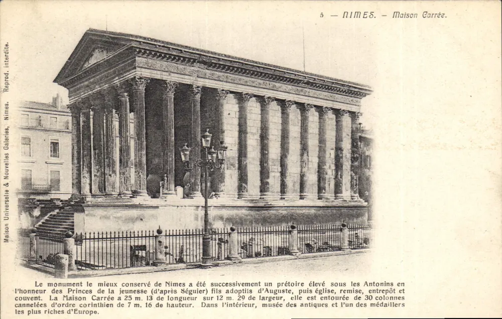 Nîmes — Casa Quadrada — Reprod. Universelle & Nouvelles Galeries - Frente