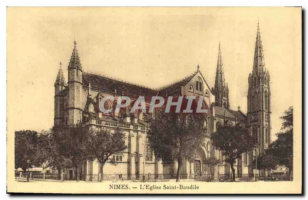 Nîmes — A Igreja de São Baudile - Frente