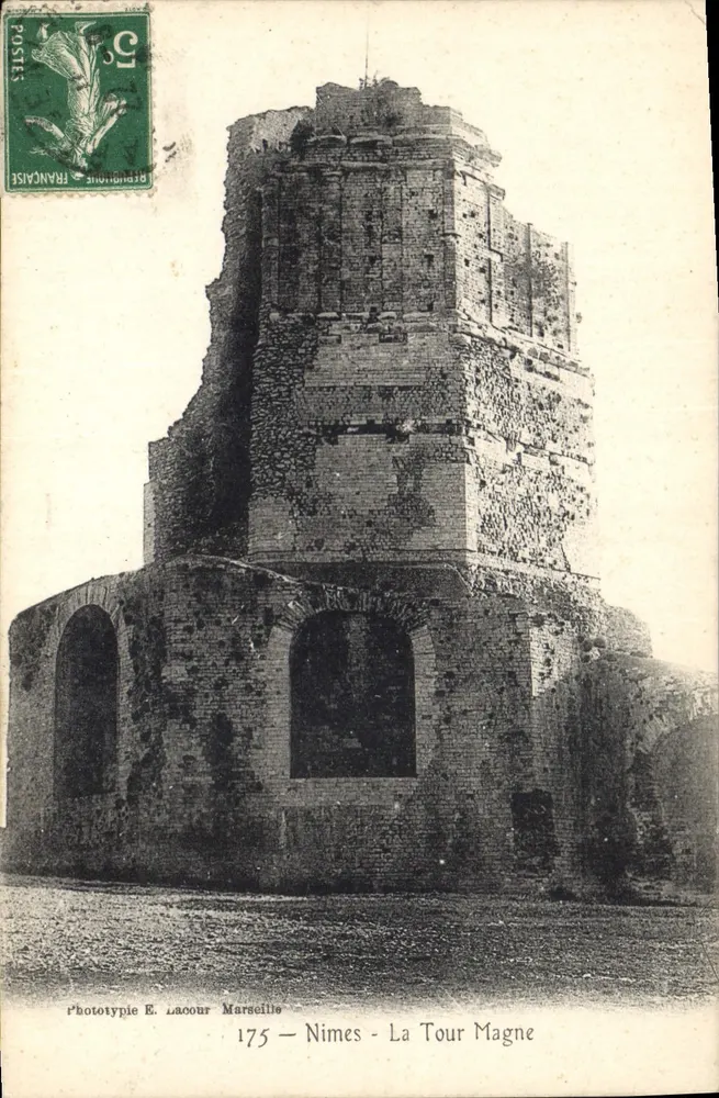 Nîmes - A Torre Magna — Fototipia E. Lacour Marselha — n° 175 - Frente