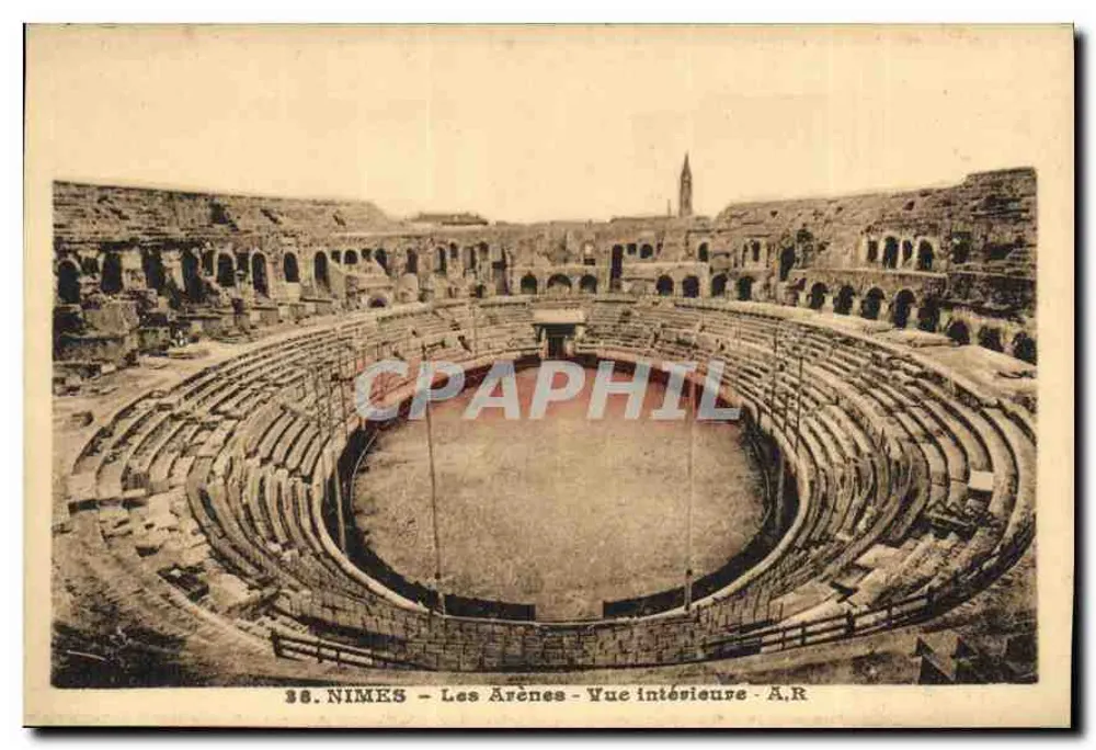 Nîmes - Les Arènes - Vista interna - A.R. - Frente