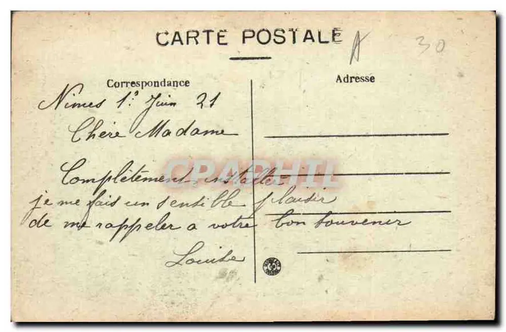 Nîmes — Le Jardin de la Fontaine — A. R. n°4 - Rückseite