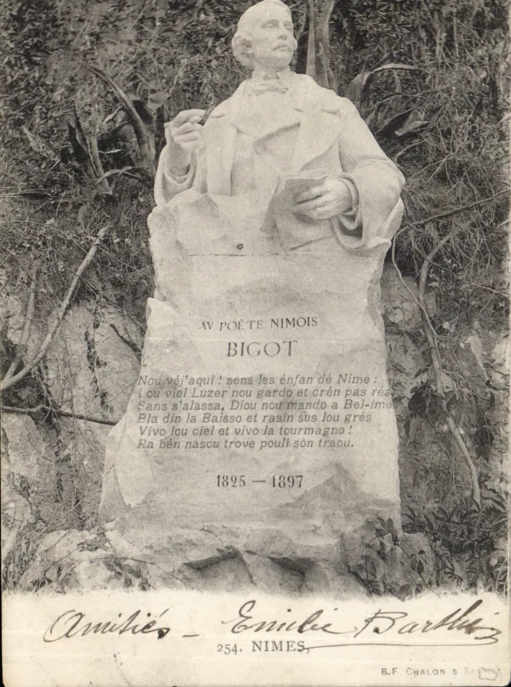 Statue des nîmoischen Dichters Bigot — Nîmes — B.F. CHALON Serie 254 - Vorderseite