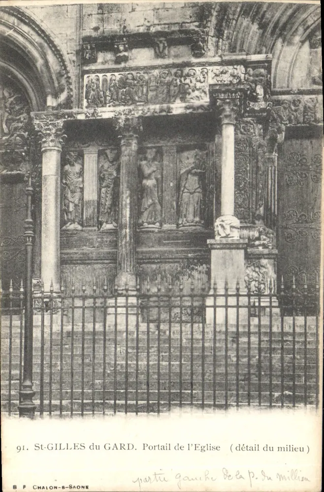 St-Gilles du Gard — Portal der Kirche (detail der Mitte) — B F CHALON-SAÔNE, n°91 - Vorderseite