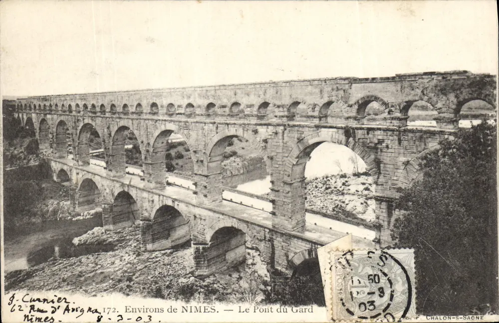 Arredores de NIMES — O Pont du Gard — J. Cunnier, n°172 - Frente