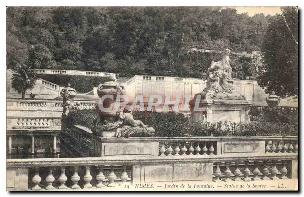 Nîmes — Jardín de la Fuente — Estatua de la Fuente — LL. — n°14 - Anverso