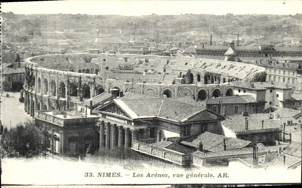 Nîmes — As Arênes, vista geral — AR. - Frente