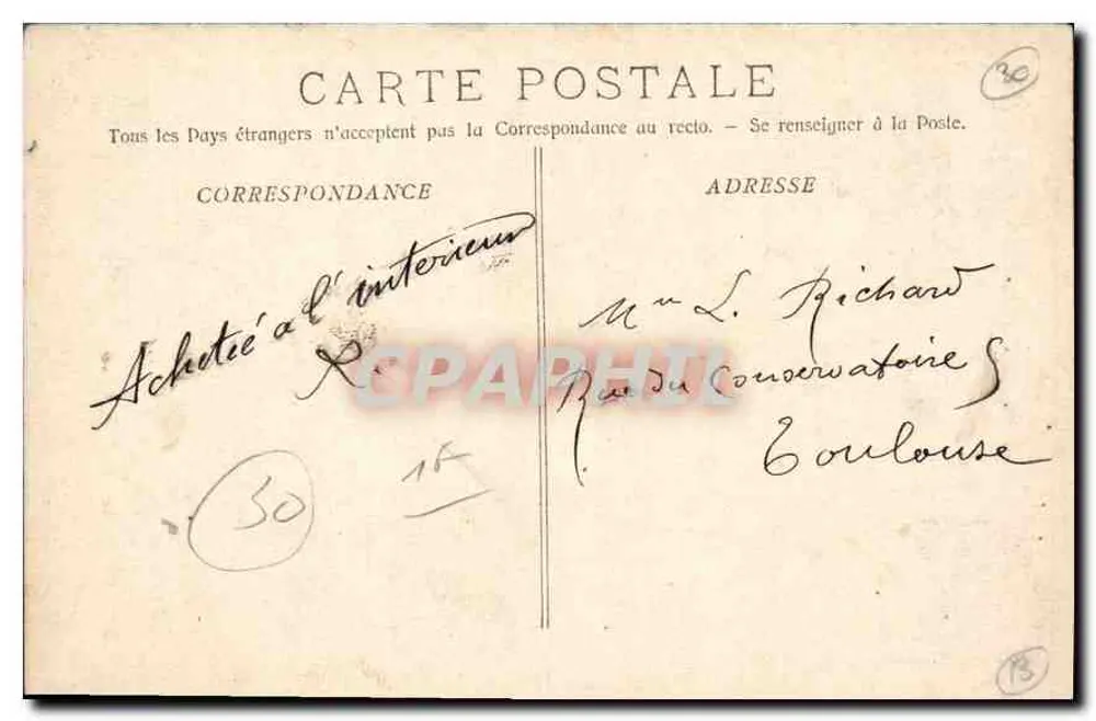 Nîmes - Interior das Arênes — vista aérea — editor Cours Marsonio, n° 180 - Verso
