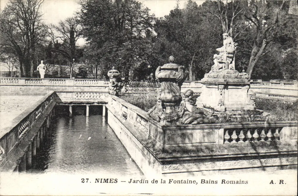 Nîmes — Garten der Fontaine, Römische Bäder — A.R. n°27 - Vorderseite