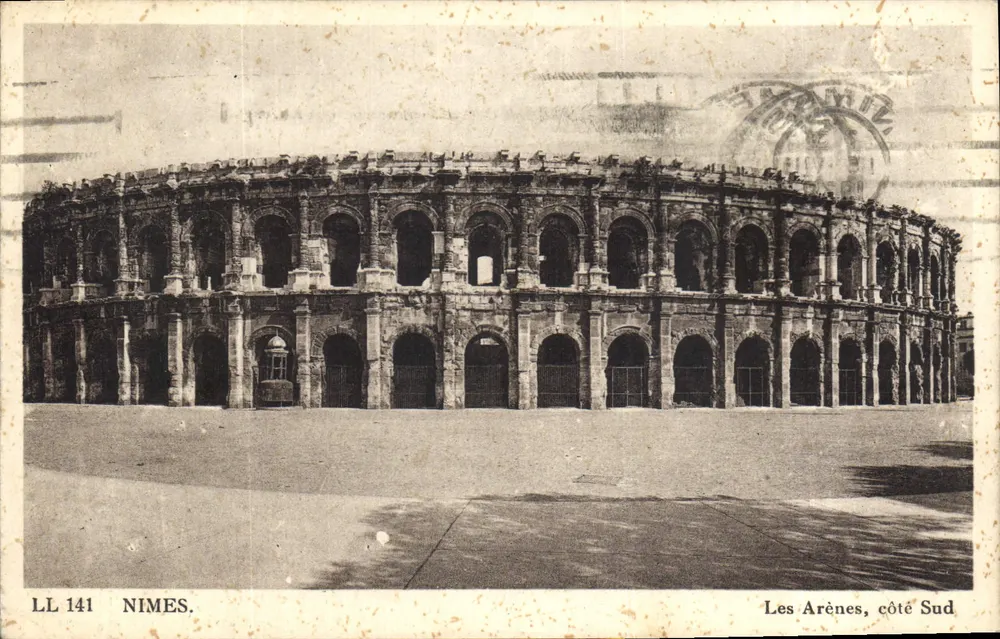 As Arenas, lado Sul — Nîmes — LL 141 — Editor: Des Ants Ants Photoméca - Frente