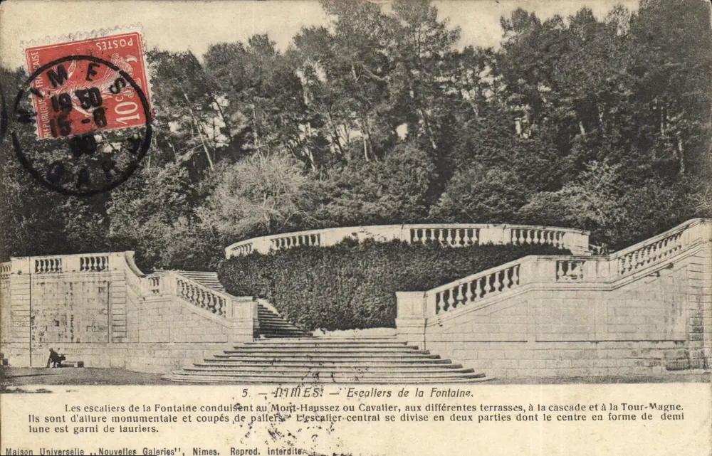 Nîmes — Escaliers de la Fontaine — Maison Universelle, Nouvelles Galeries - Frente