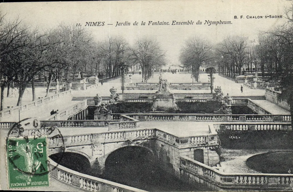 NIMES — Garten der Fontaine. Das Nymphaeum — B. F. CHALON-S-SAONE - Vorderseite