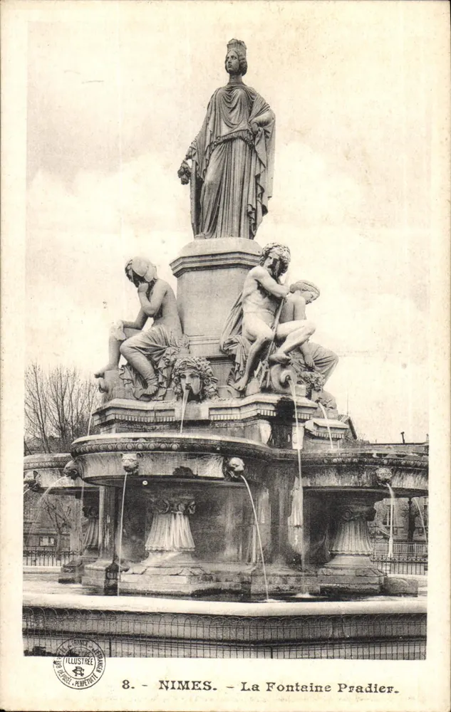 Nîmes — A Fontaine Pradier — Editor: G. Pampette, n°8 - Frente