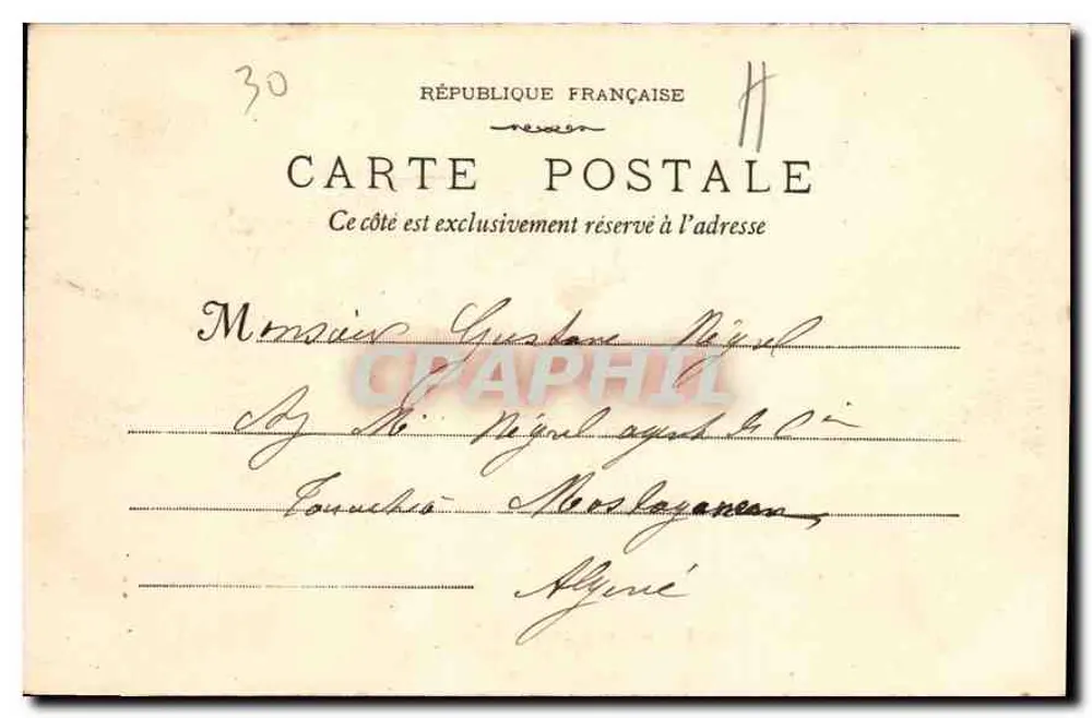 Nîmes - Die Gärten der Quelle — Die römischen Bäder — Phototype E. Lacroix, 18, rue Thubaneau - Rückseite