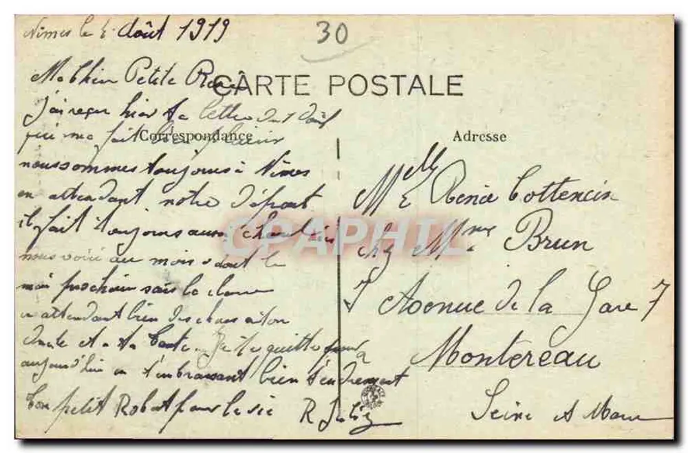 Nîmes — A Fonte Pradier — A.R. n°28 - Verso