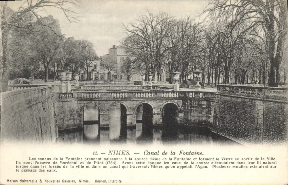 Nîmes — Canale della Fontaine — Maison Universelle & Nouvelles Galeries, n°11 - Recto