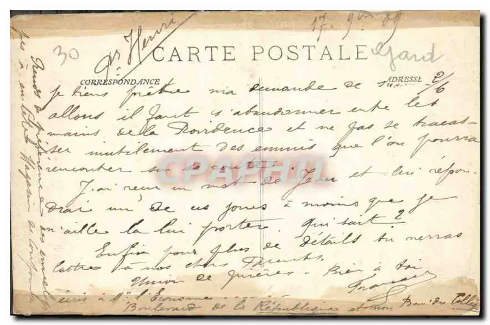 Nîmes - A Maison Carrée — P. Béraz, Editor, Nîmes, n° 2338 - Verso