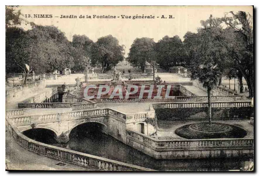 Nîmes — Jardin de la Fontaine — Allgemeine Ansicht — A. R. - Vorderseite