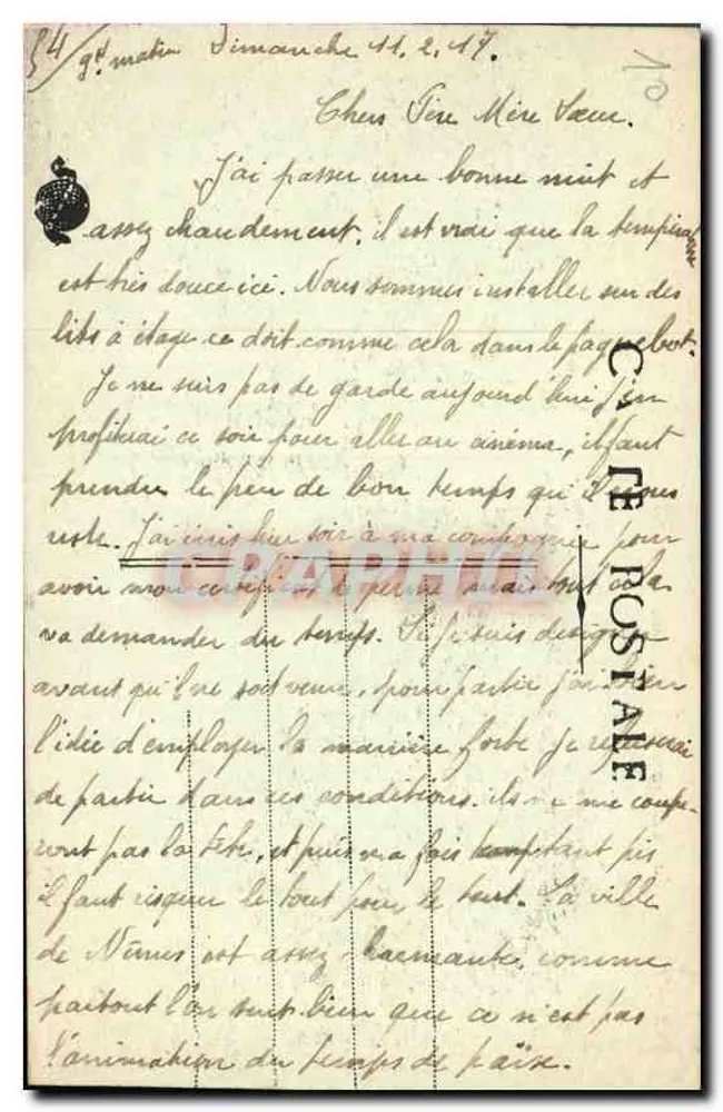 Nîmes - Allgemeiner Blick auf die Fontaine (Ostseite) — Antike Ansichtskarte Nr. 49, Verlag C. LE ROSIALE - Rückseite