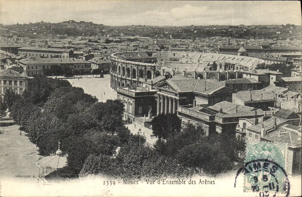Nîmes - Vista Geral das Arênes — nototipo E. Labean — n° 2339 - Frente