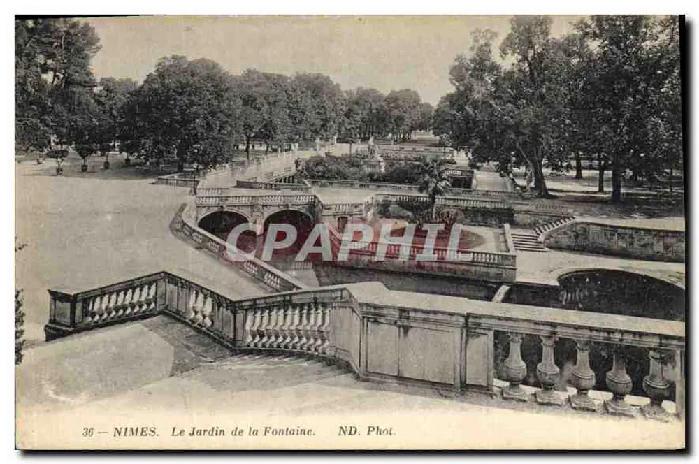 Nîmes — Der Garten der Fontäne — ND. Phot. - Vorderseite