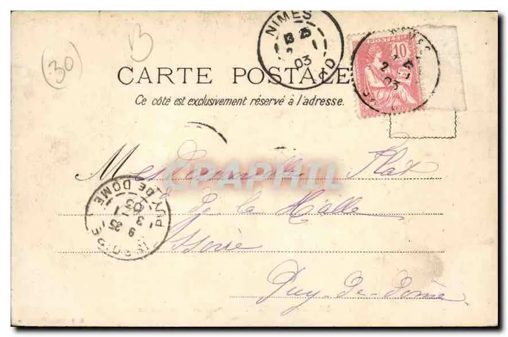 NIMES - Jardin de la Fontaine - La Grotte — Maz. Danilez, n°134 - Rückseite