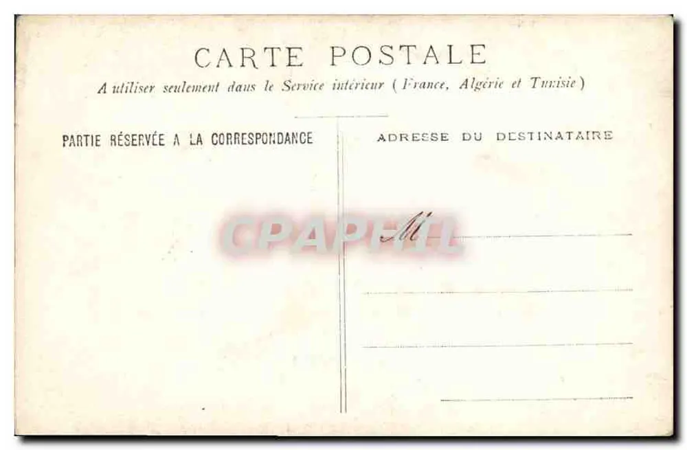 Jovem rapaz em traje de festa — estúdio fotográfico — carta postal interna França/Argélia/Tunísia - Verso