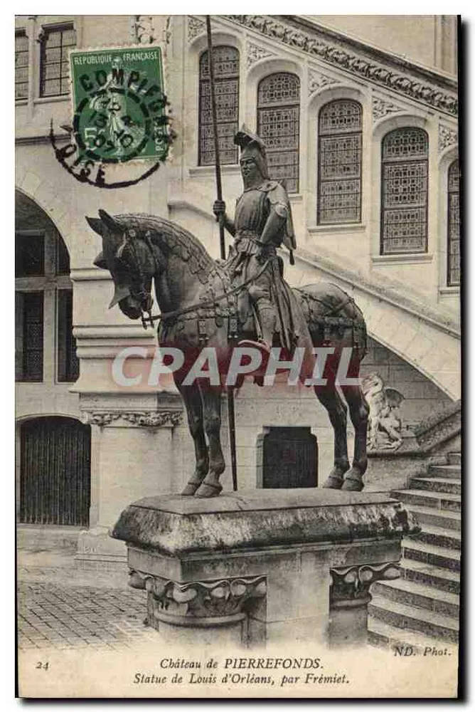 Schloss PIERREFONDS — Statue von Louis d'Orléans, von Frémiet — ND. Fotografie - Vorderseite