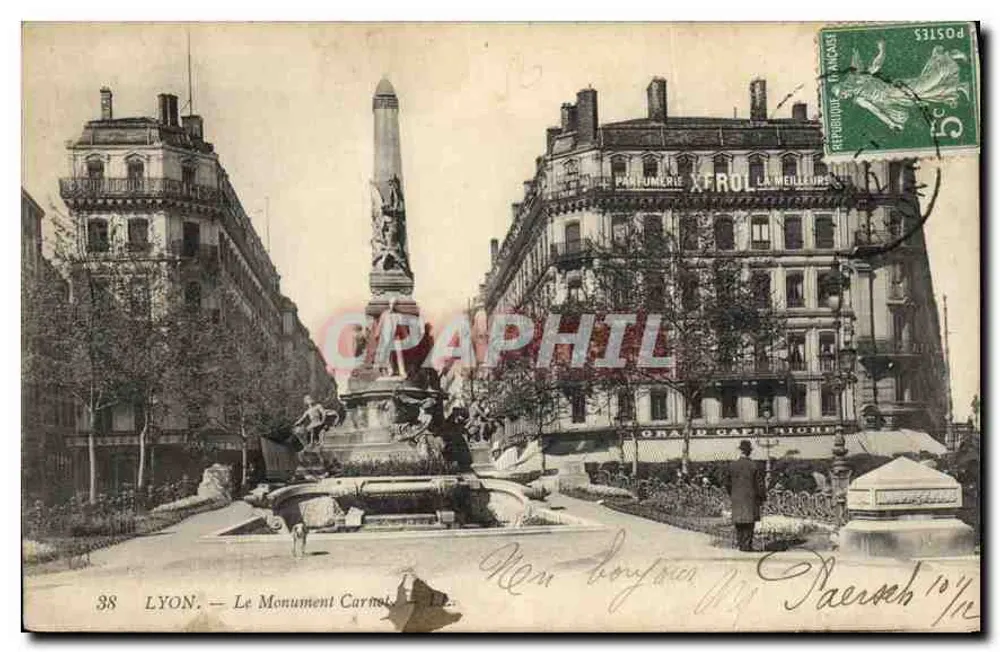 LYON — O Monumento Carnot — editor anônimo, n° 38 - Frente