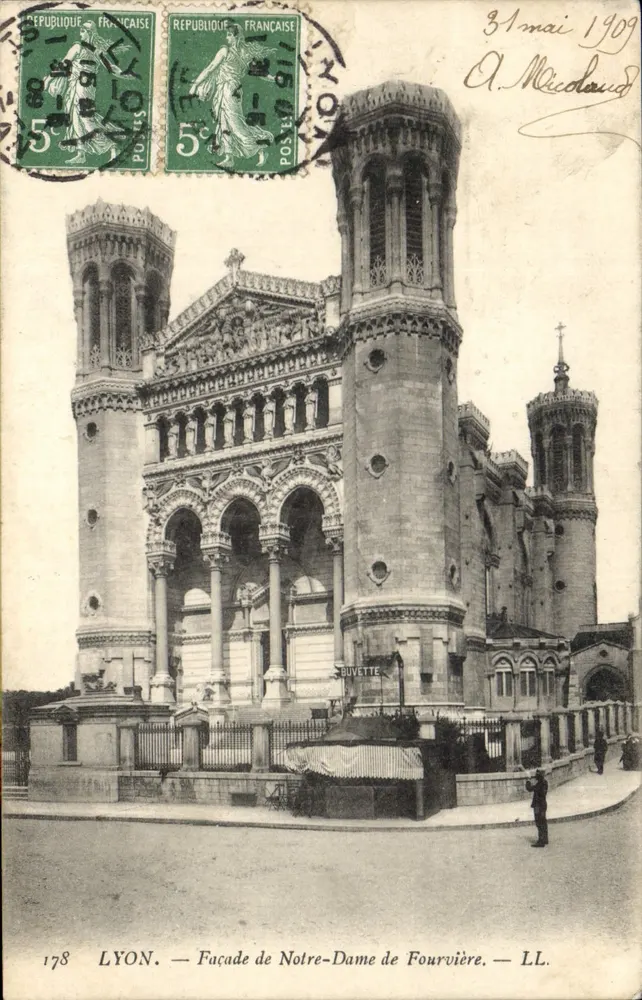 LYON — Fachada da Notre-Dame de Fourvière — LL. n°178 - Frente