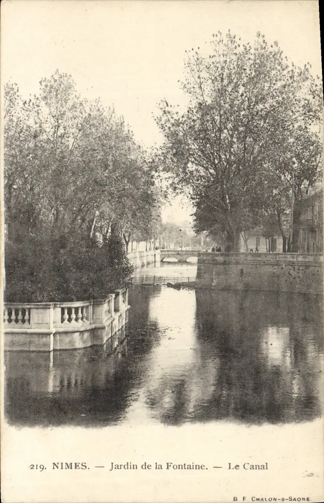 Nîmes — Garten der Fontaine — Der Kanal — B F Chalon-Saône, n°219 - Vorderseite
