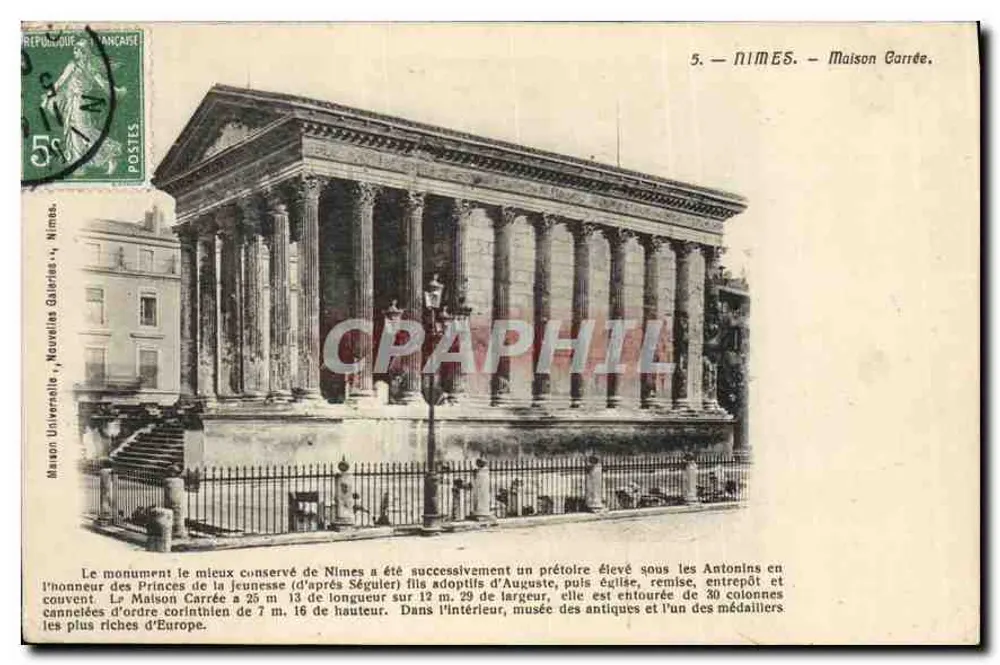 Nîmes - Maison Carrée — editor Maxaud Universelle, Nîmes, n°5 - Frente