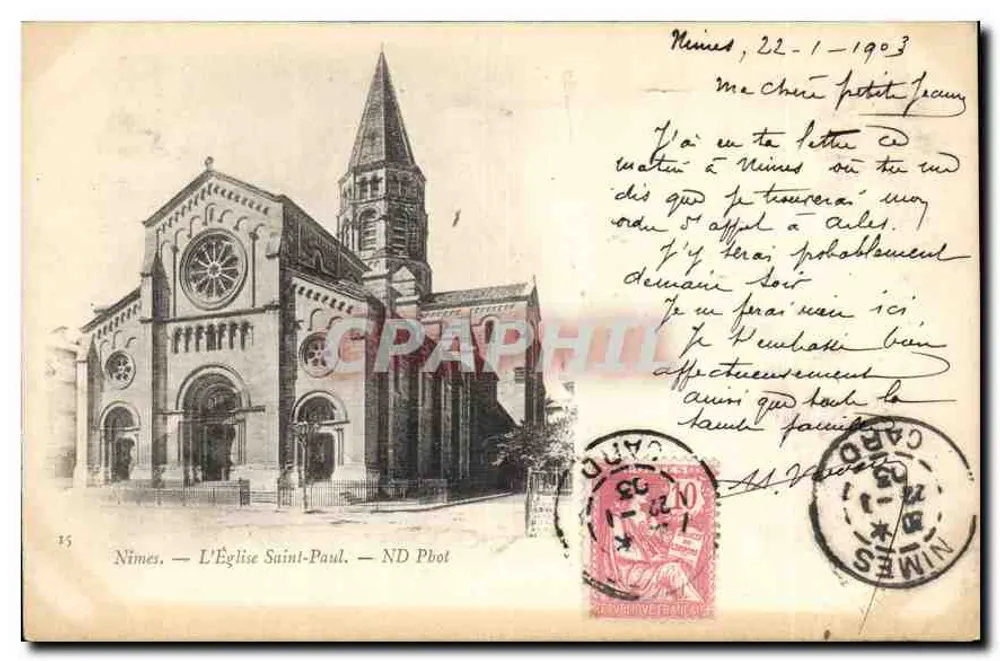 Nîmes — A Igreja de São Paulo — ND Phot - Frente