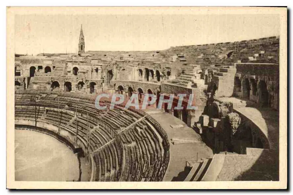Nîmes — As Arenas. Vista Interna — Sociedade Francesa de Impressões de Arte, Agência de Nîmes, 11, rue Badine - Frente