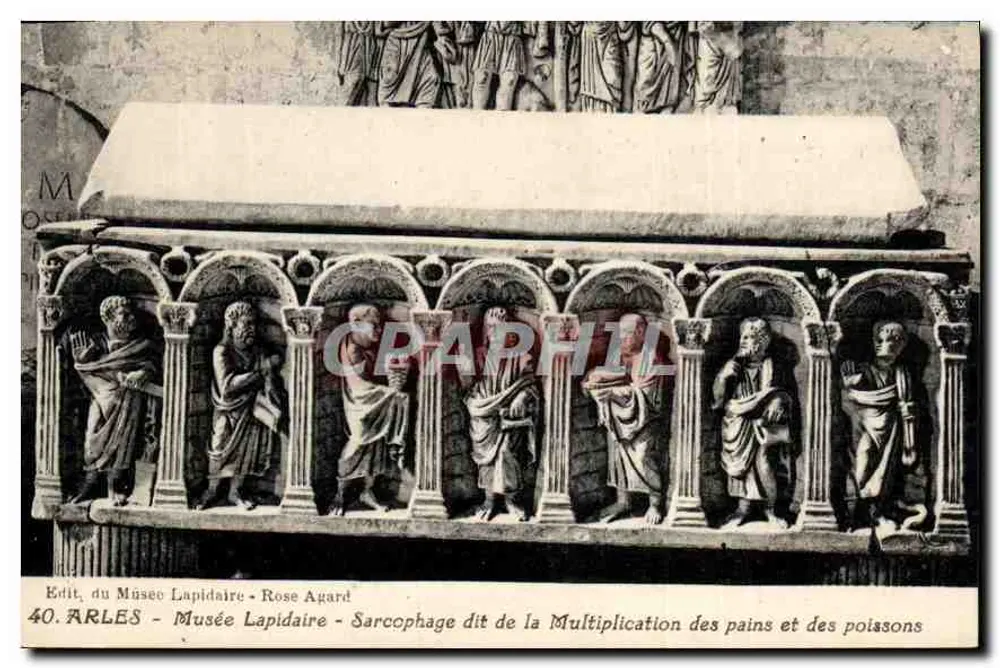 Arles - Lapidaire-Museum - Sarg der Multiplikation von Brot und Fischen — Rose Agard, n°40 - Vorderseite