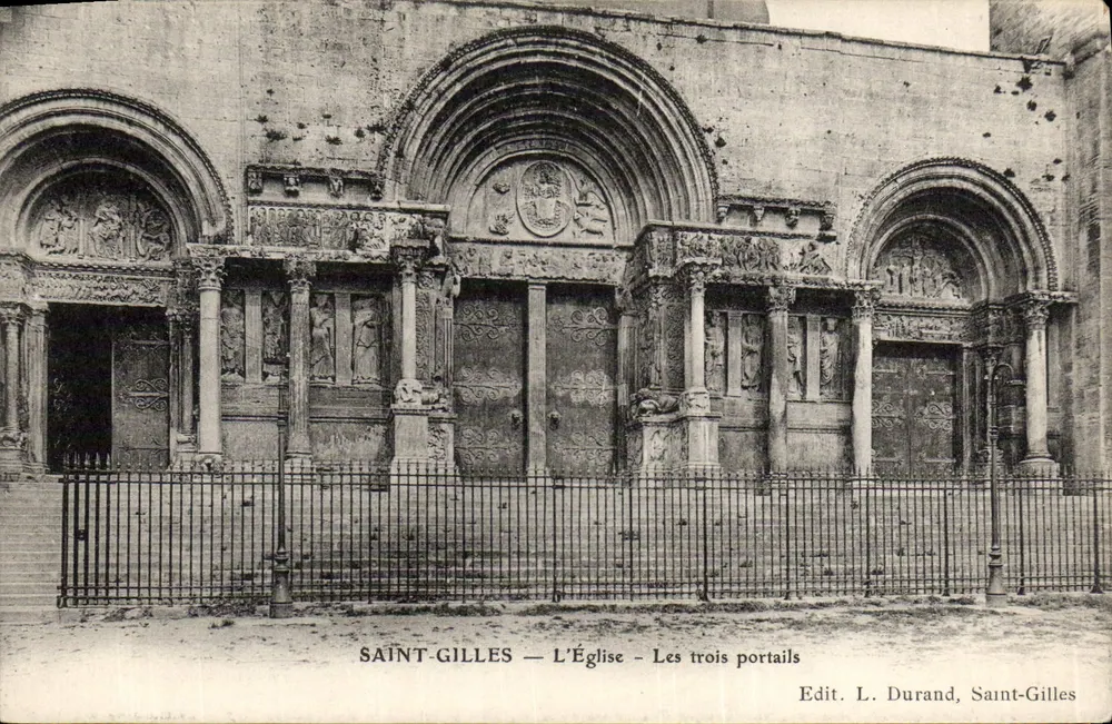 Saint-Gilles — Die Kirche — Die drei Portale — Edit. L. Durand, Saint-Gilles - Vorderseite