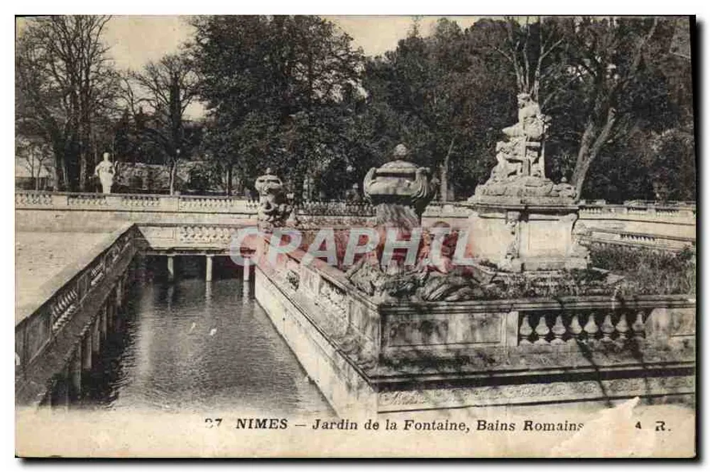 Nîmes — Fontänenpark, römische Bäder — Graphil, Nr. 27 - Vorderseite