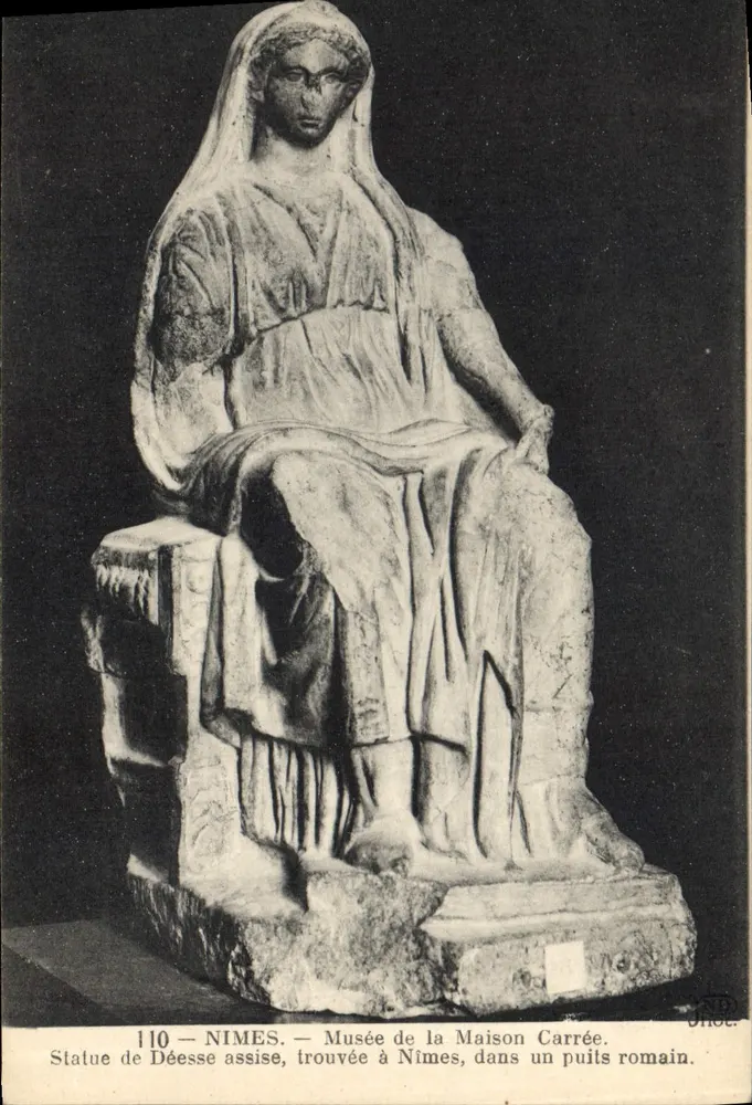 Statue der sitzenden Göttin — Musée de la Maison Carrée, Nîmes — Serie 110 - Vorderseite