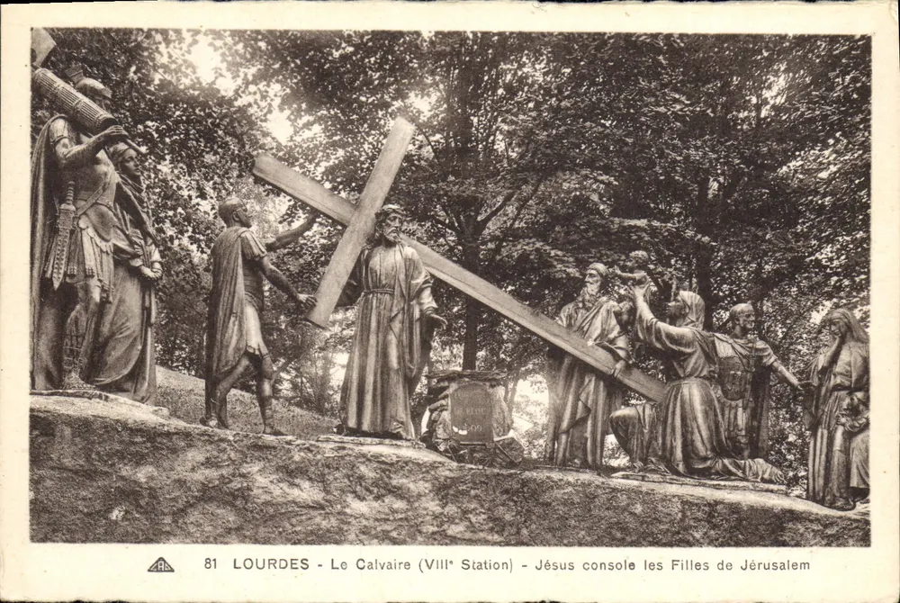 Lourdes - Der Calvary (8. Station) - Jesus tröstet die Töchter Jerusalems - Vorderseite