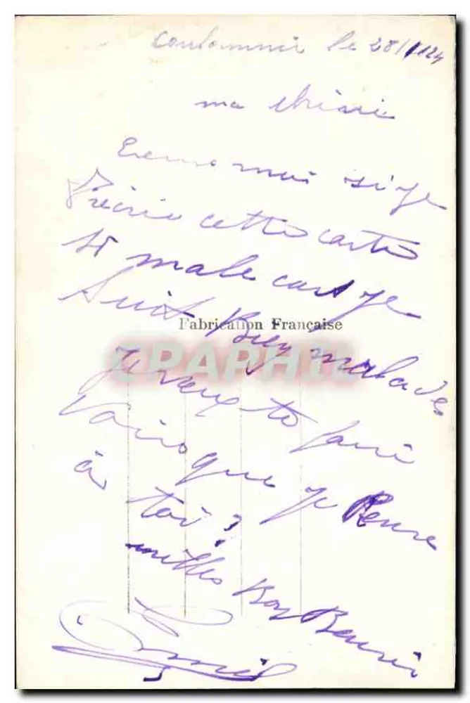Casal apaixonado — cena de sedução — REX 1699 - Verso